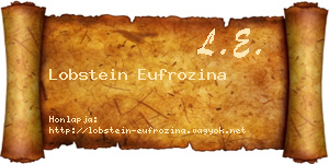 Lobstein Eufrozina névjegykártya